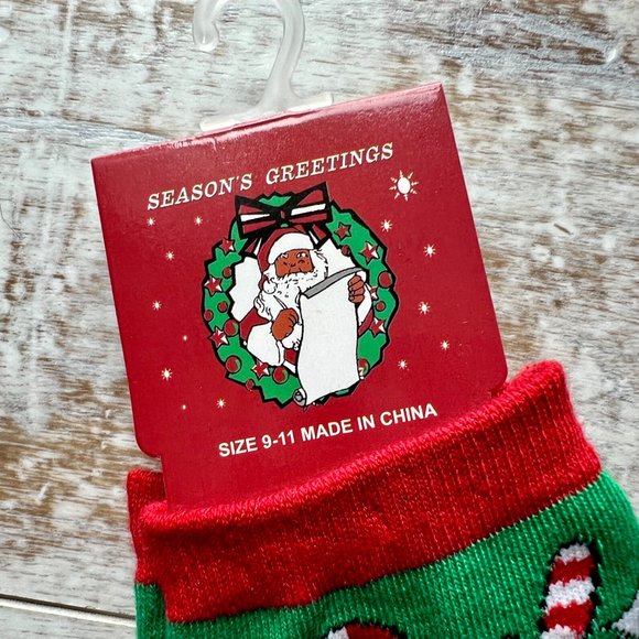 SALE! Season's Greetings Candy Cane Socks - Picture 6 of 6